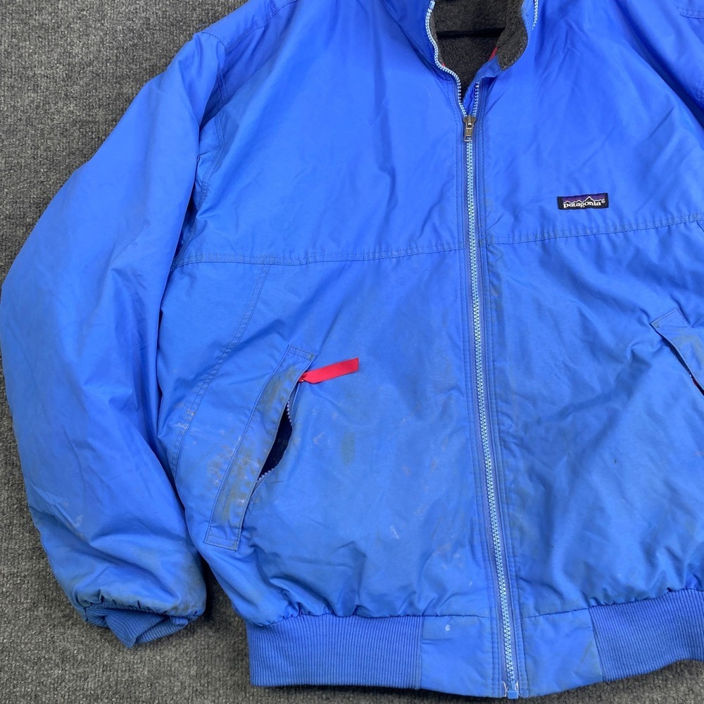 Patagonia Shelled Synchilla Jacket Mens L Blue Fleece Lined USA Style 28121 90s - Picture 2 of 13